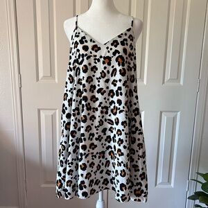 Peach Love California | Cheetah Print Slip Dress With Pockets | Size Large